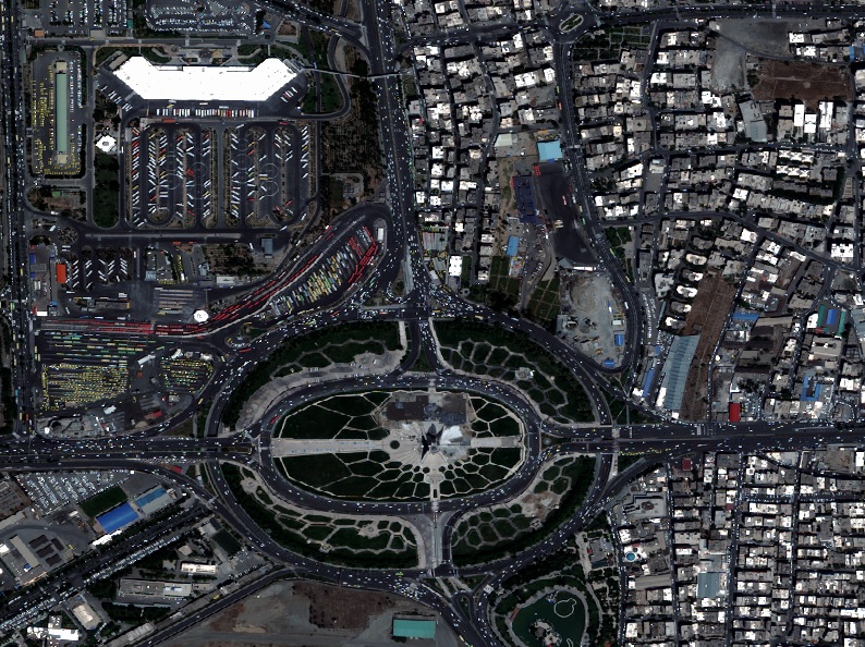 میدان آزادی - تصویر WV3-سال2016 سنجش از دور